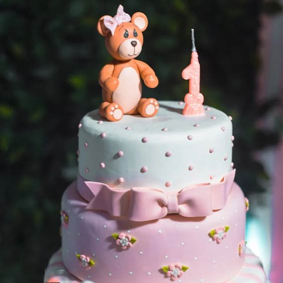 Baby girl 1st birthday cake